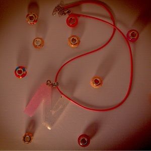 Cute personalized pink necklace with the letter N